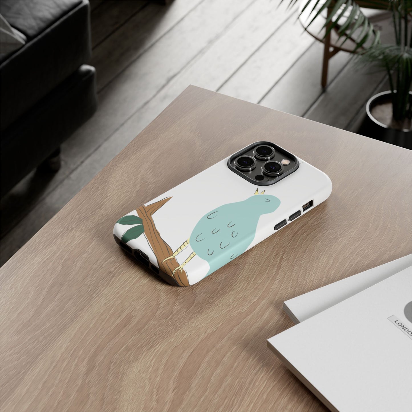 Birdsong Phone Case — Cute Blue Bird on Branch Protective Case