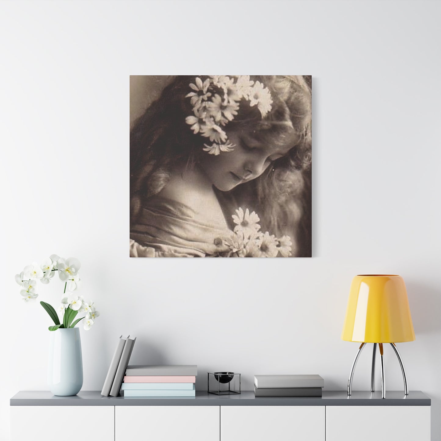 Vintage Floral Portrait Canvas
