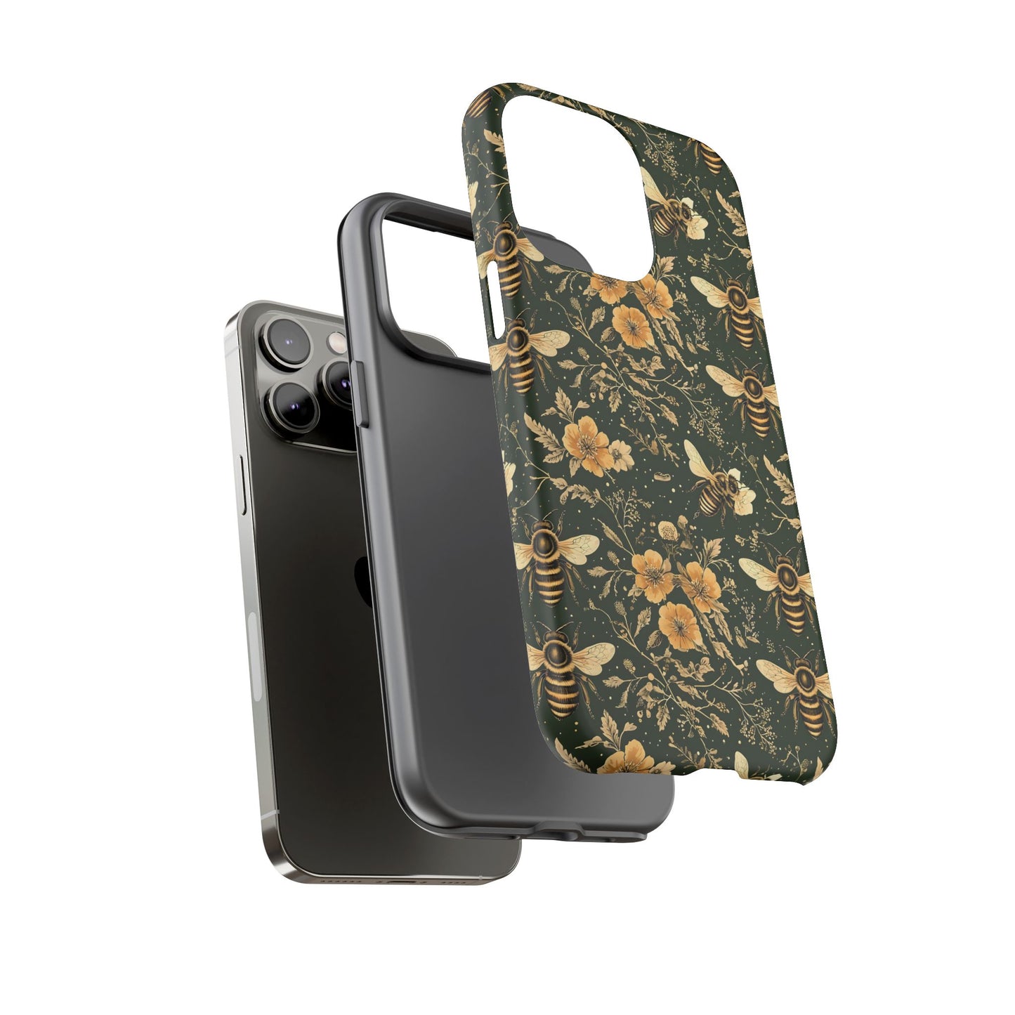 Nature-Inspired Phone Case, Tough Cases for Nature Lovers, Floral Bee Design, Eco-Friendly Gift, Summer Vibes, Trendy Phone Accessory,