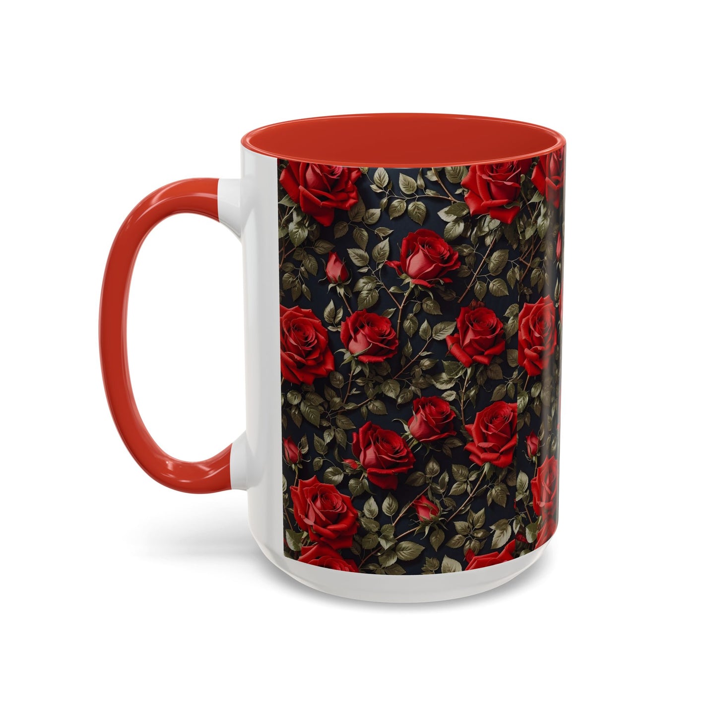 Elegant Floral Accent Coffee Mug - Black Rose Design, Gift for Her, Home Decor, Coffee Lovers, Mother's Day, Birthday