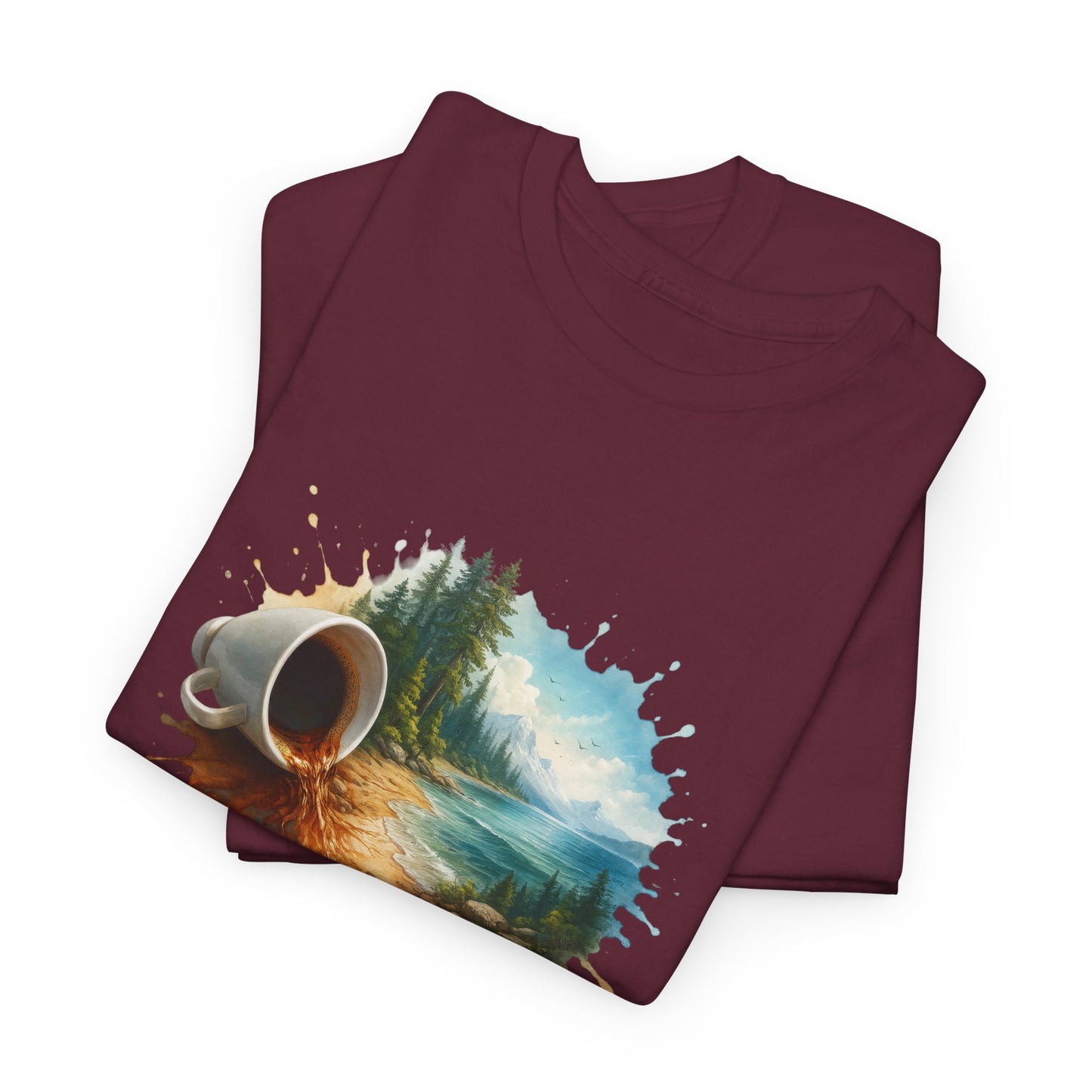 Nature-Inspired Unisex Heavy Cotton Tee, Casual Outfit, Gift for Nature Lovers, Camping Apparel, Outdoor Adventure Shirt