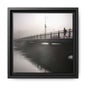 Framed Matte Canvas - Foggy Bridge Black & White Photography