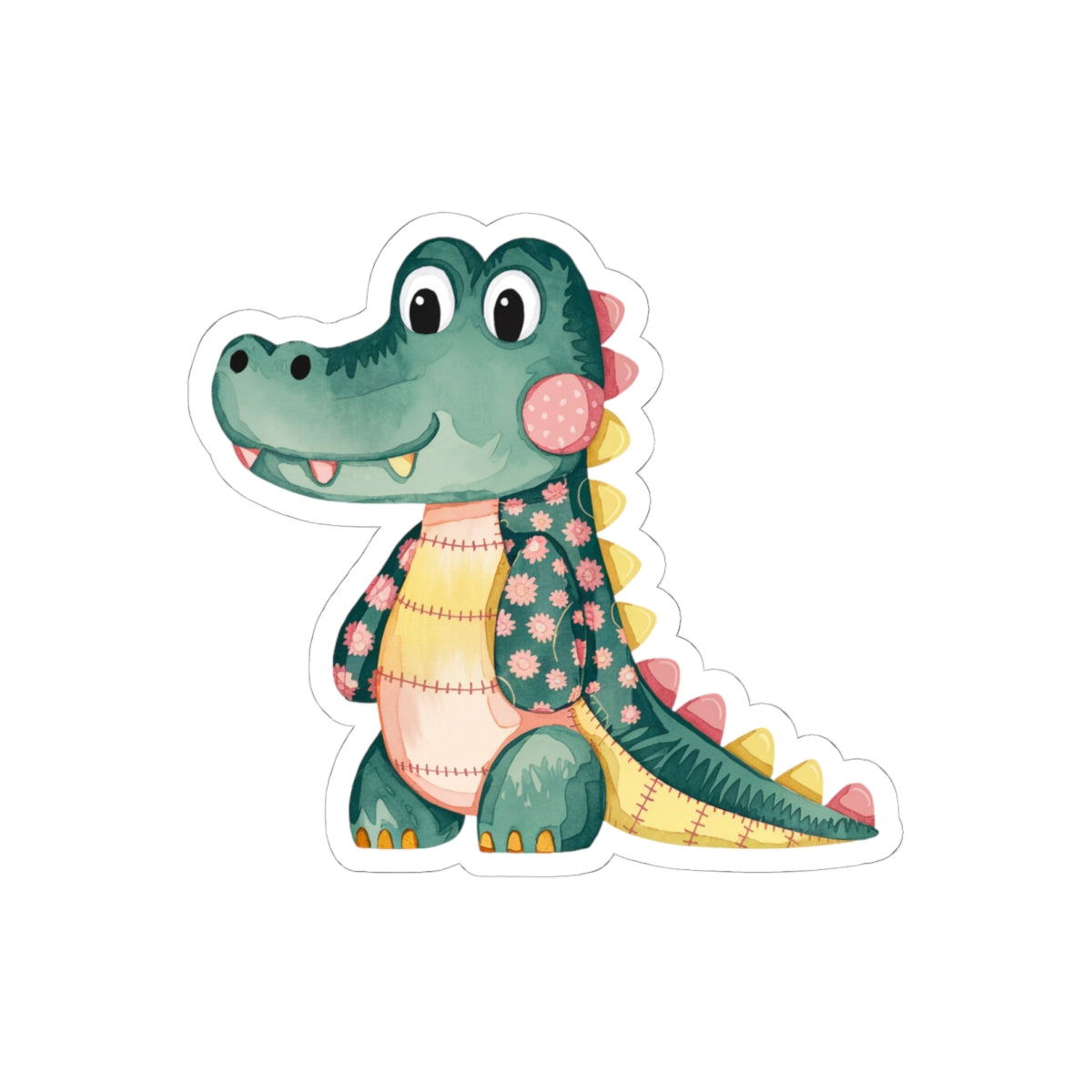 Cute Alligator Kiss-Cut Stickers, Kids Party Favors, Fun Decor, Laptop Stickers, Eco-Friendly Gift, Children's Room Decor