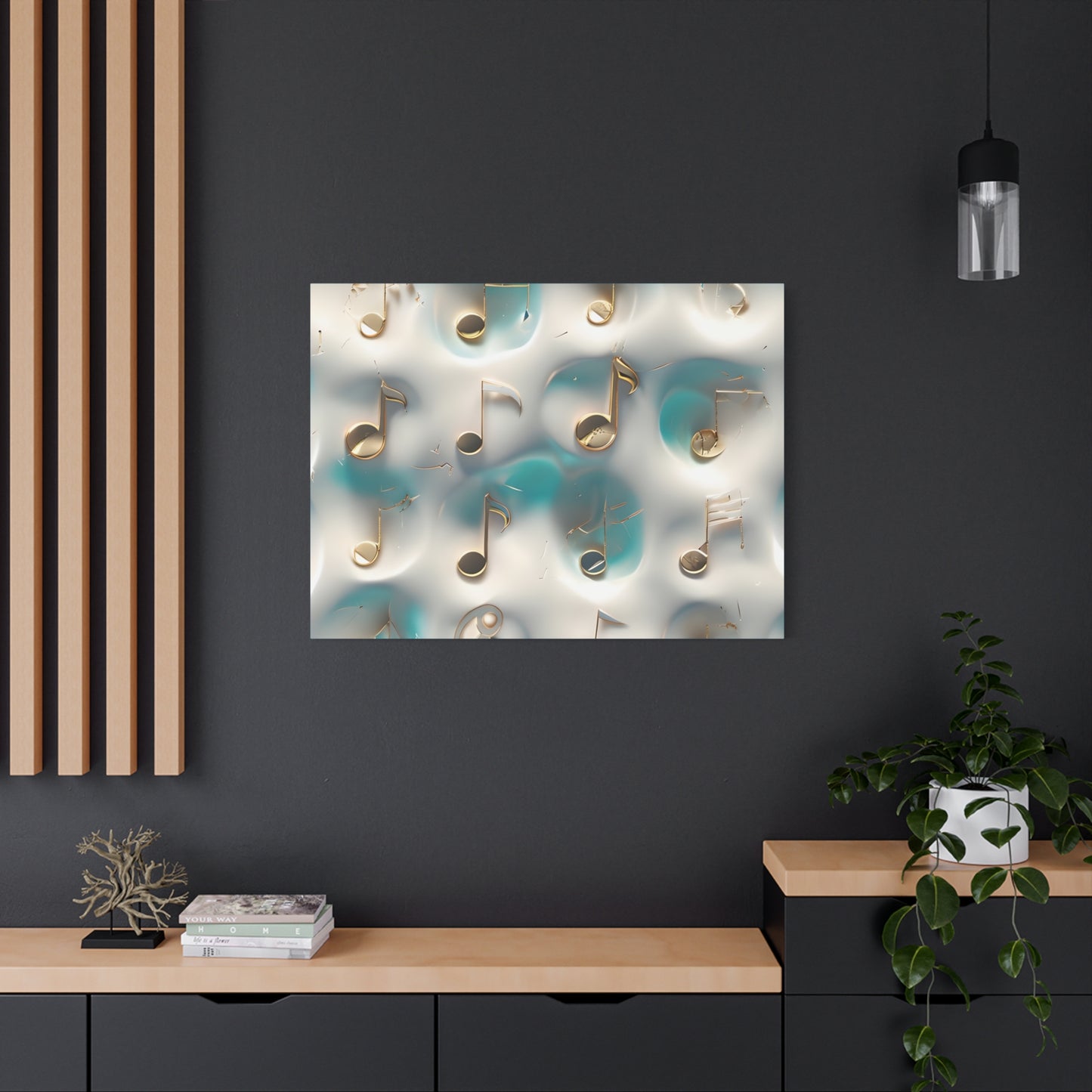 Musical Notes Wall Art Canvas, Elegant Home Decor, Perfect for Musicians, Music Lovers, Gifts for Music Teachers, Unique Art Piece