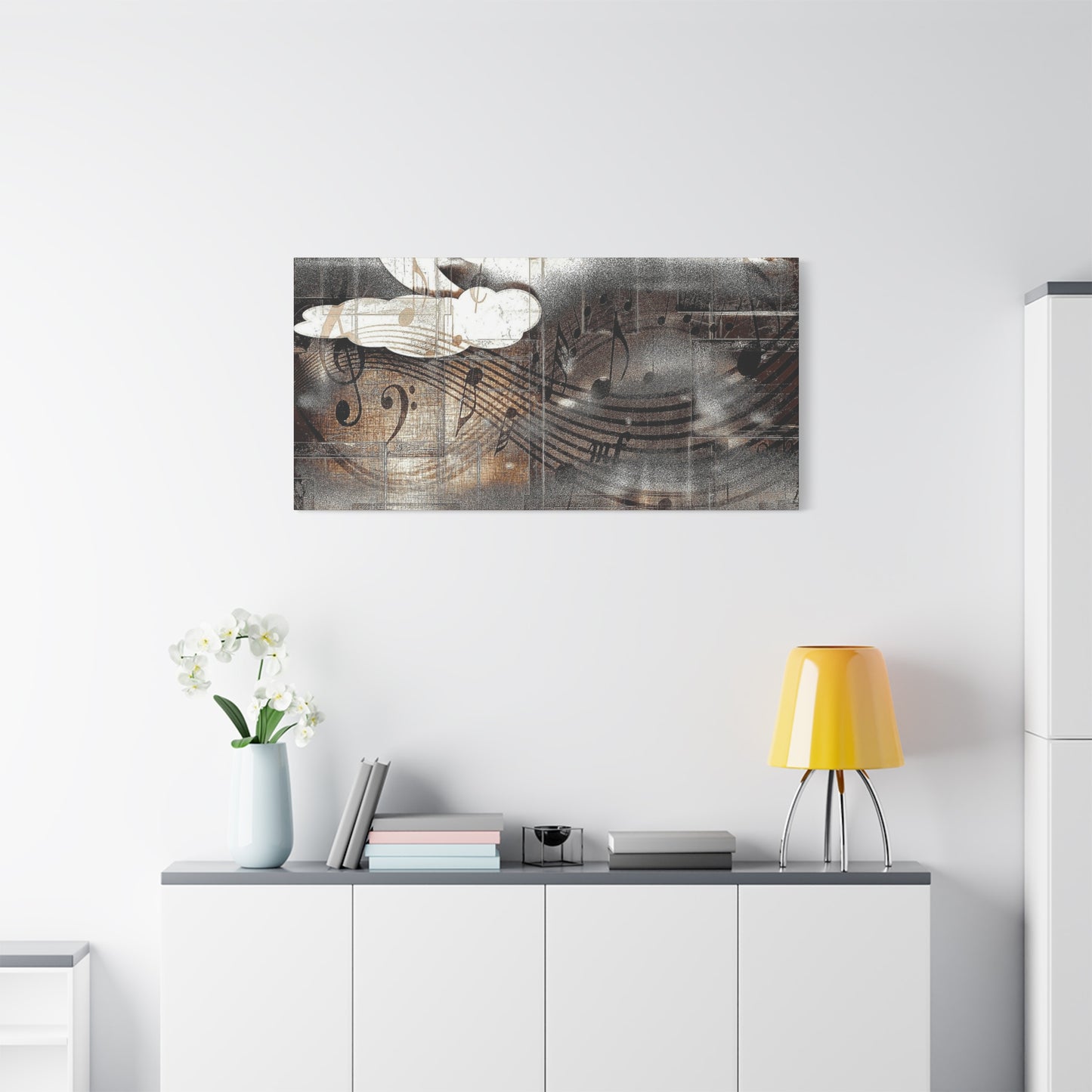 Abstract Musical Notes Matte Stretched Canvas Art (1.25")