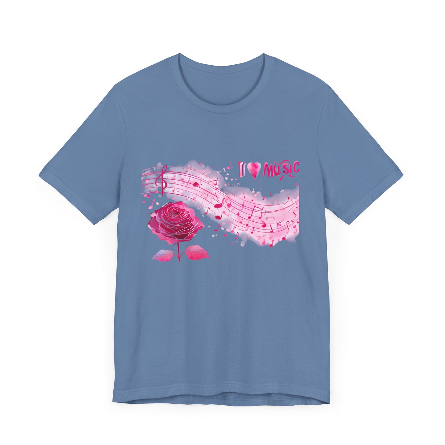 I Love Music Tee, Music Lover Shirt, Floral Music Notes Top
