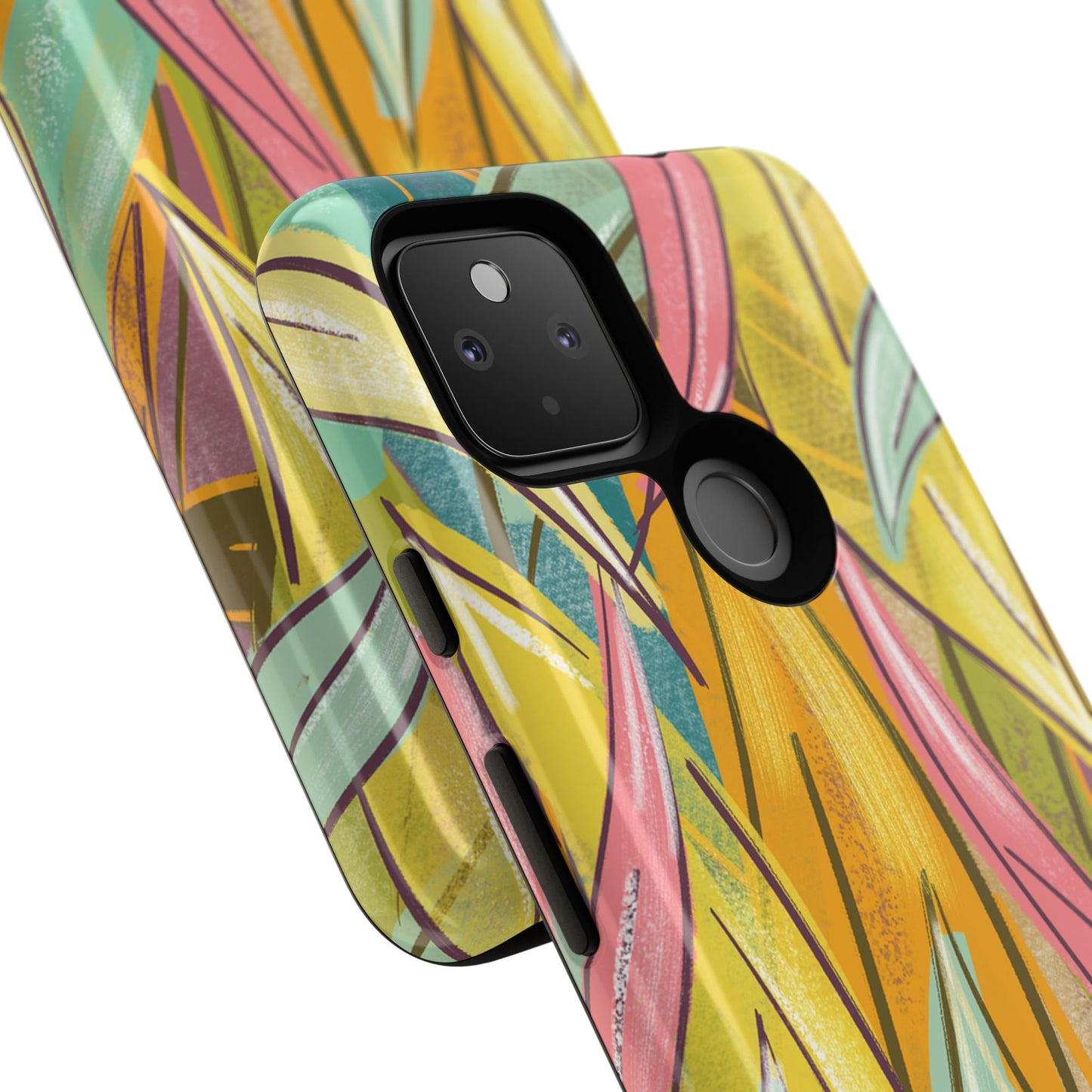 Vibrant Phone Case with Colorful Leaf Design, Tough Cases for Nature Lovers, Eco-Friendly Gift, Summer Vibes, Floral Phone Cover