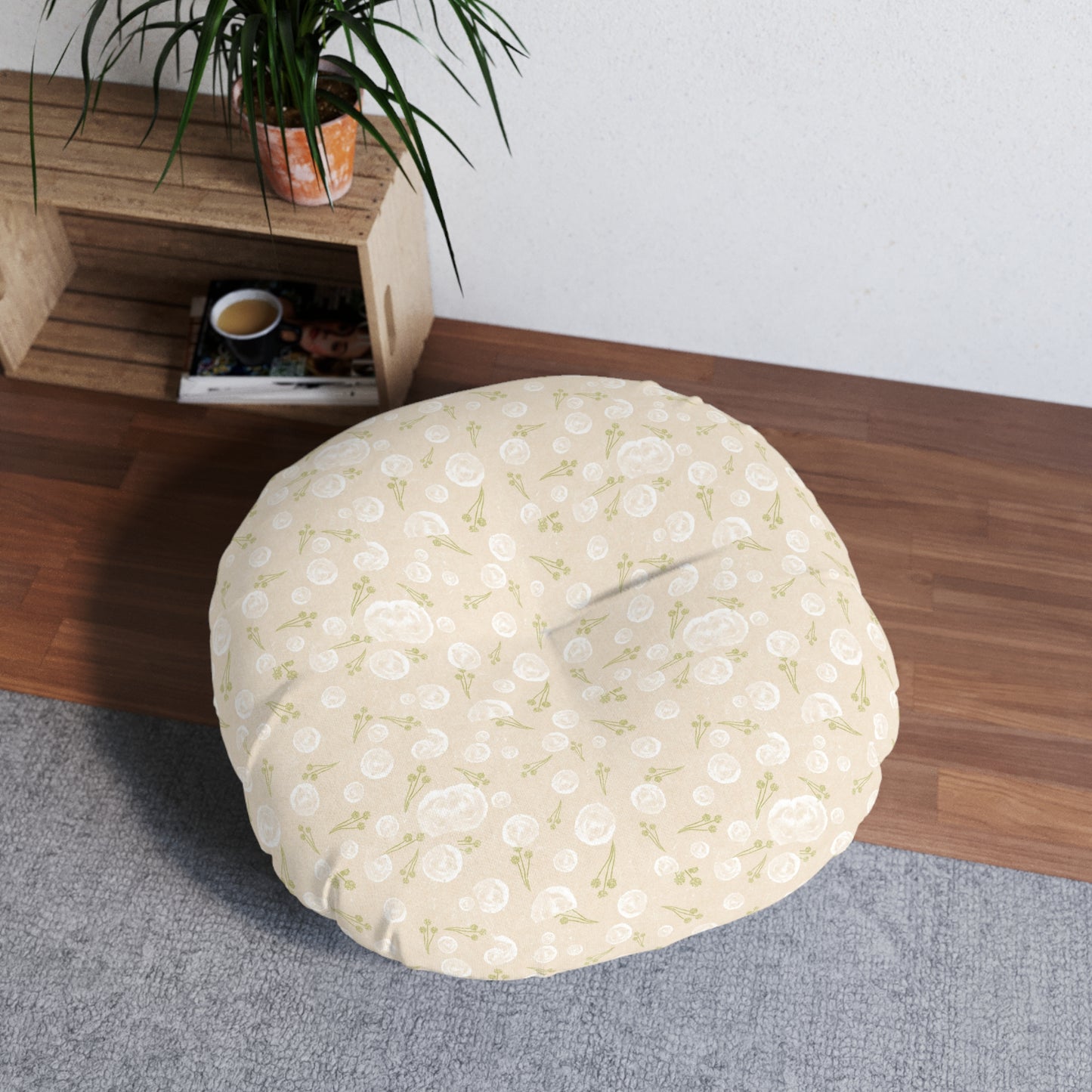 Cozy Tufted Floor Pillow | Round Accent Cushion for Home Decor, Boho Style, Meditation, Yoga, Living Room, Gift Idea