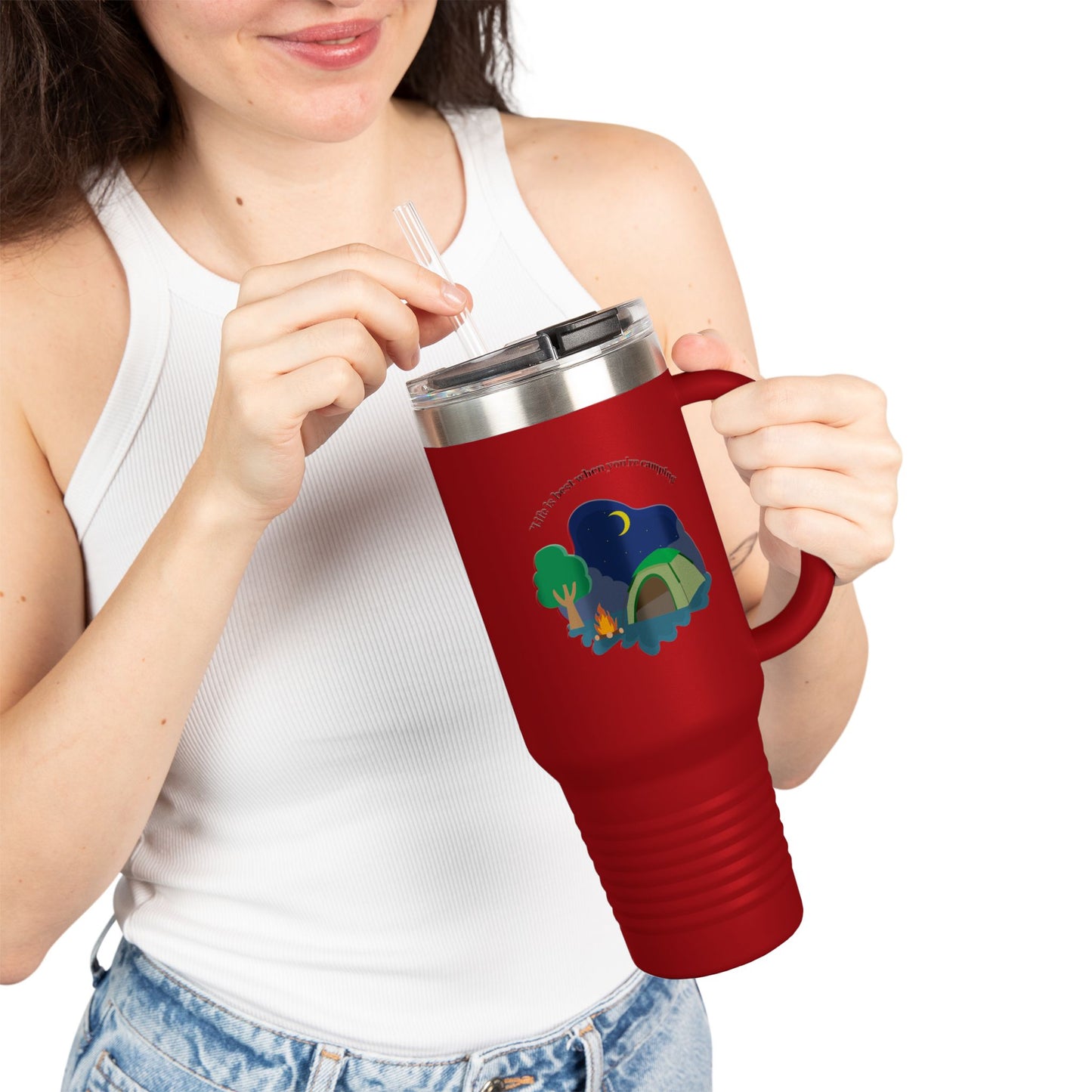Insulated Travel Mug for Adventurers | 40oz Camping Coffee Mug, Travel Tumbler, Outdoor Drinkware, Gift for Hikers, Nature Lovers