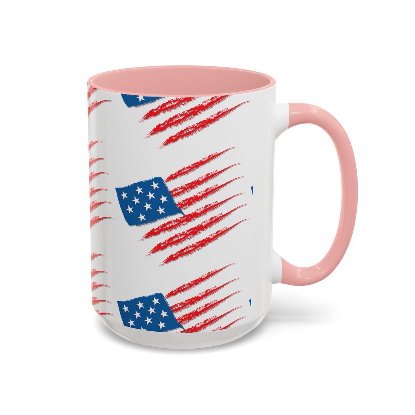 Patriotic Accent Coffee Mug | USA Flag Design, Perfect Gift for Veterans & Independence Day, Coffee Lover's Merchandise, Red White [...]