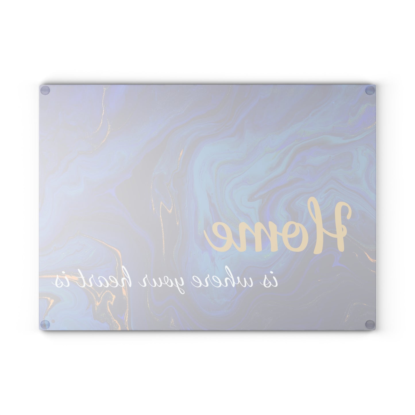Home is Where Your Heart Is Glass Cutting Board, Kitchen Decor, Gift for Housewarming, Unique Home Gift, Elegant Kitchen Accessory