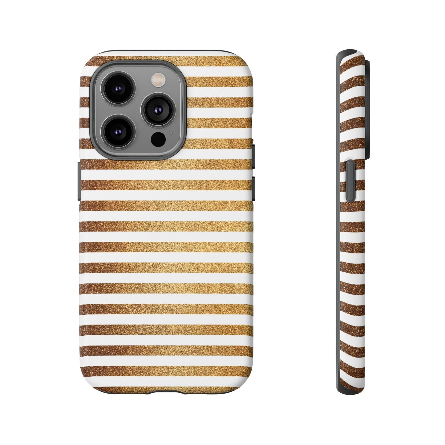 Glamorous Gold Striped Phone Case | Tough Cases, Stylish Phone Cover, Chic Accessories, Gift for Her, Fashionable Tech