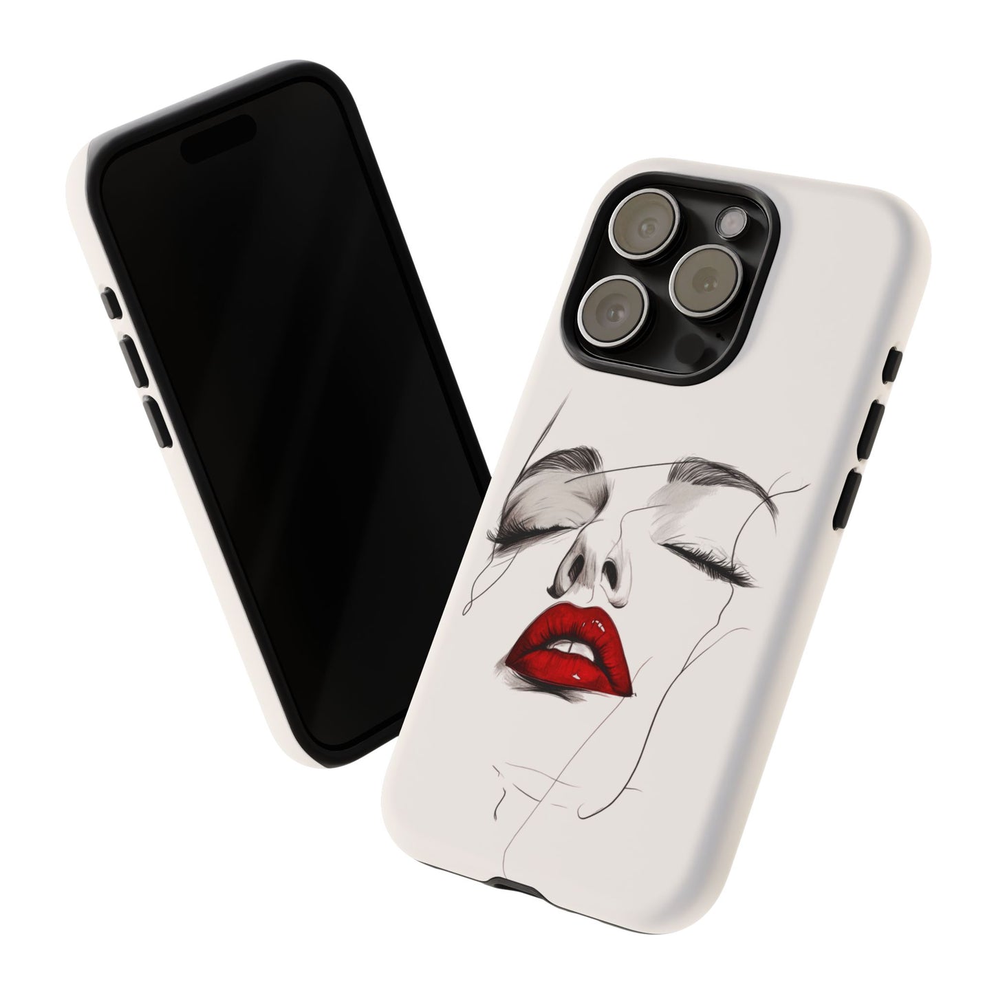 Stylish Phone Case with Artistic Lip Design, Femme Tech Accessory, Trendy Device Cover, Gift for Her, Unique Phone Accessories