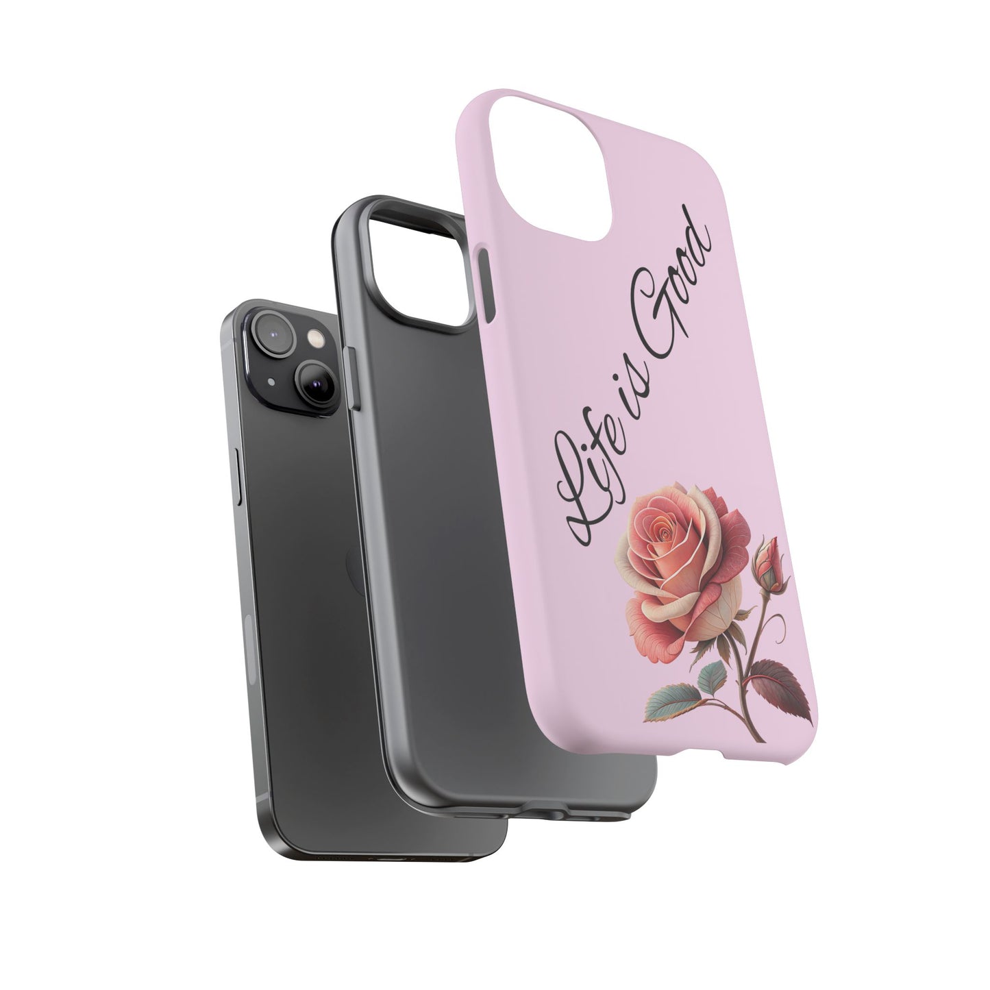Roses & Positivity Phone Case - Floral Design, Life is Good, Tough Cases for Everyday Wear, Gift for Friends, Mother's Day, Spring [...]