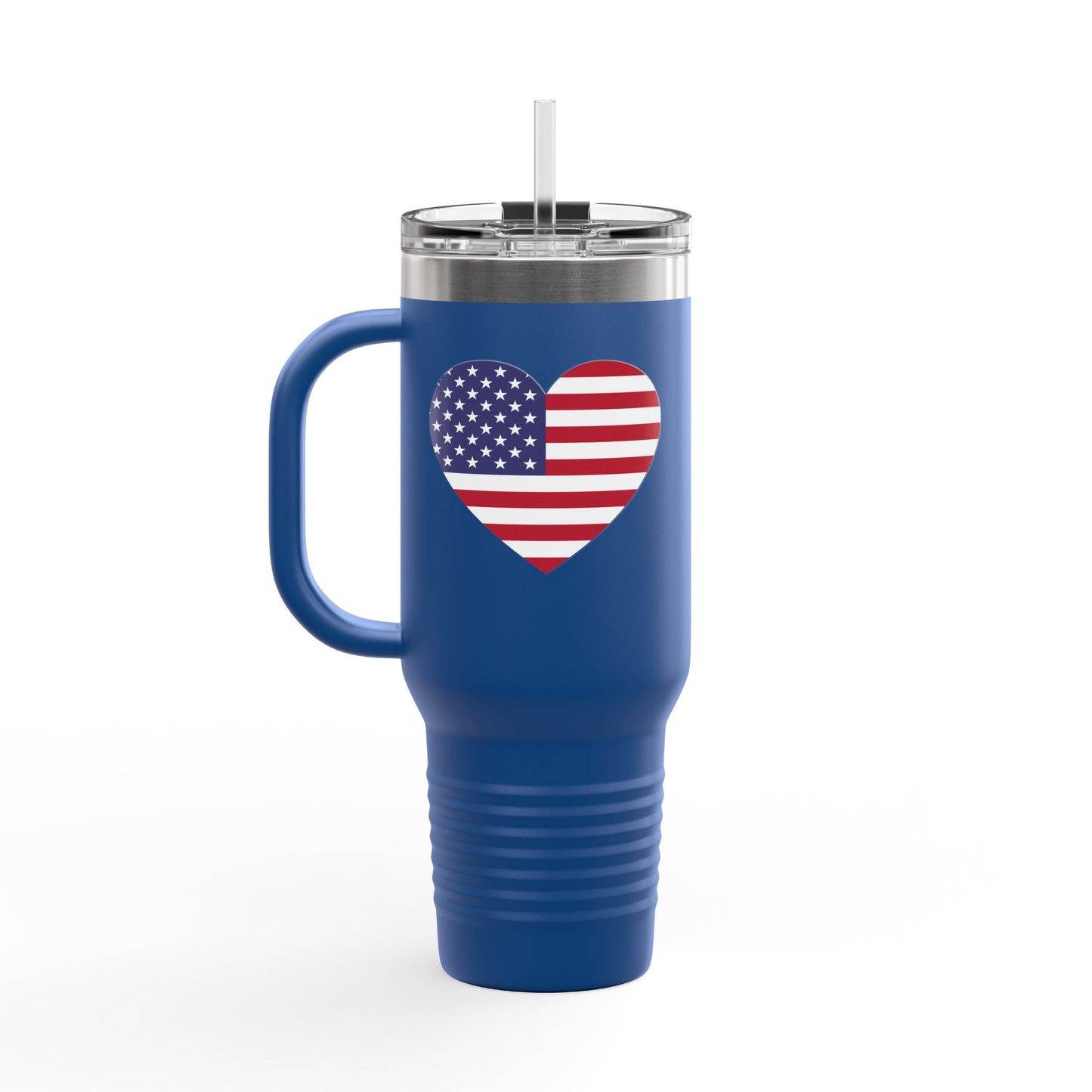 Insulated Travel Mug, 40oz - Heart American Flag