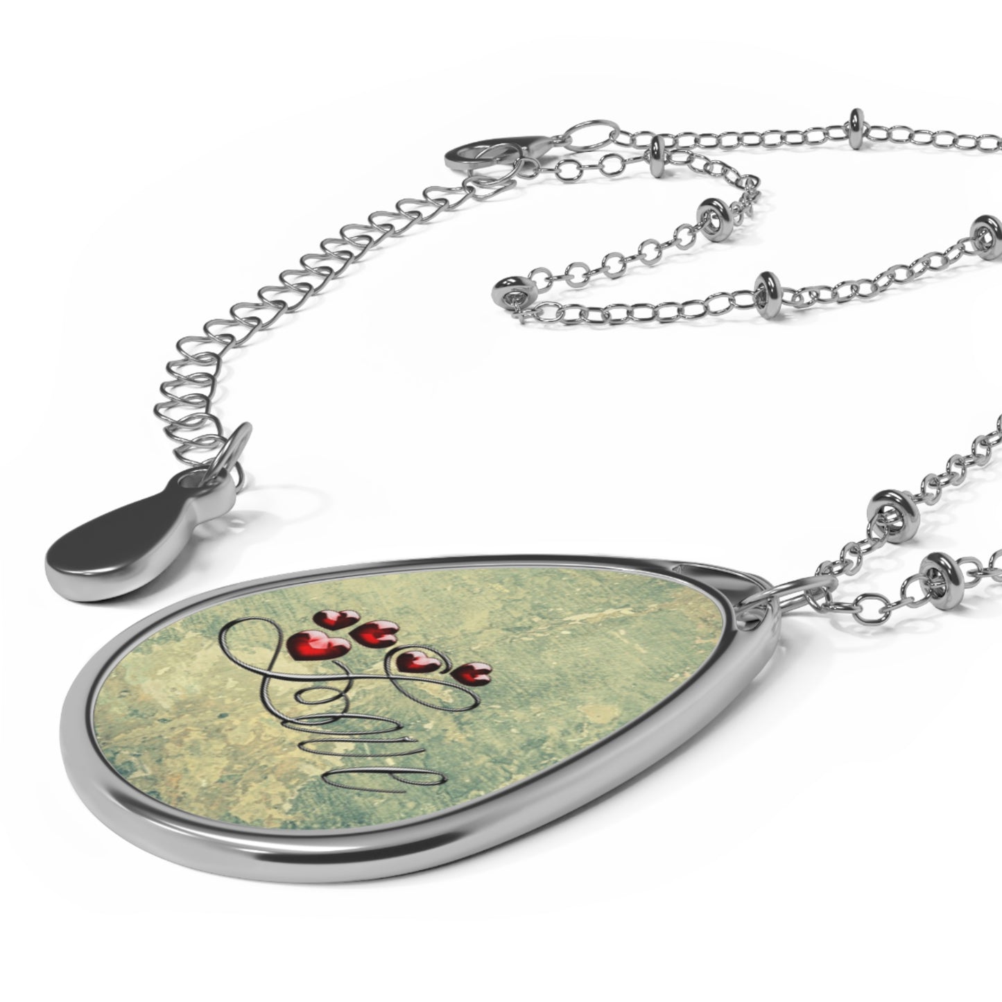 Elegant Love Oval Necklace - Heartfelt Gift for Anniversary