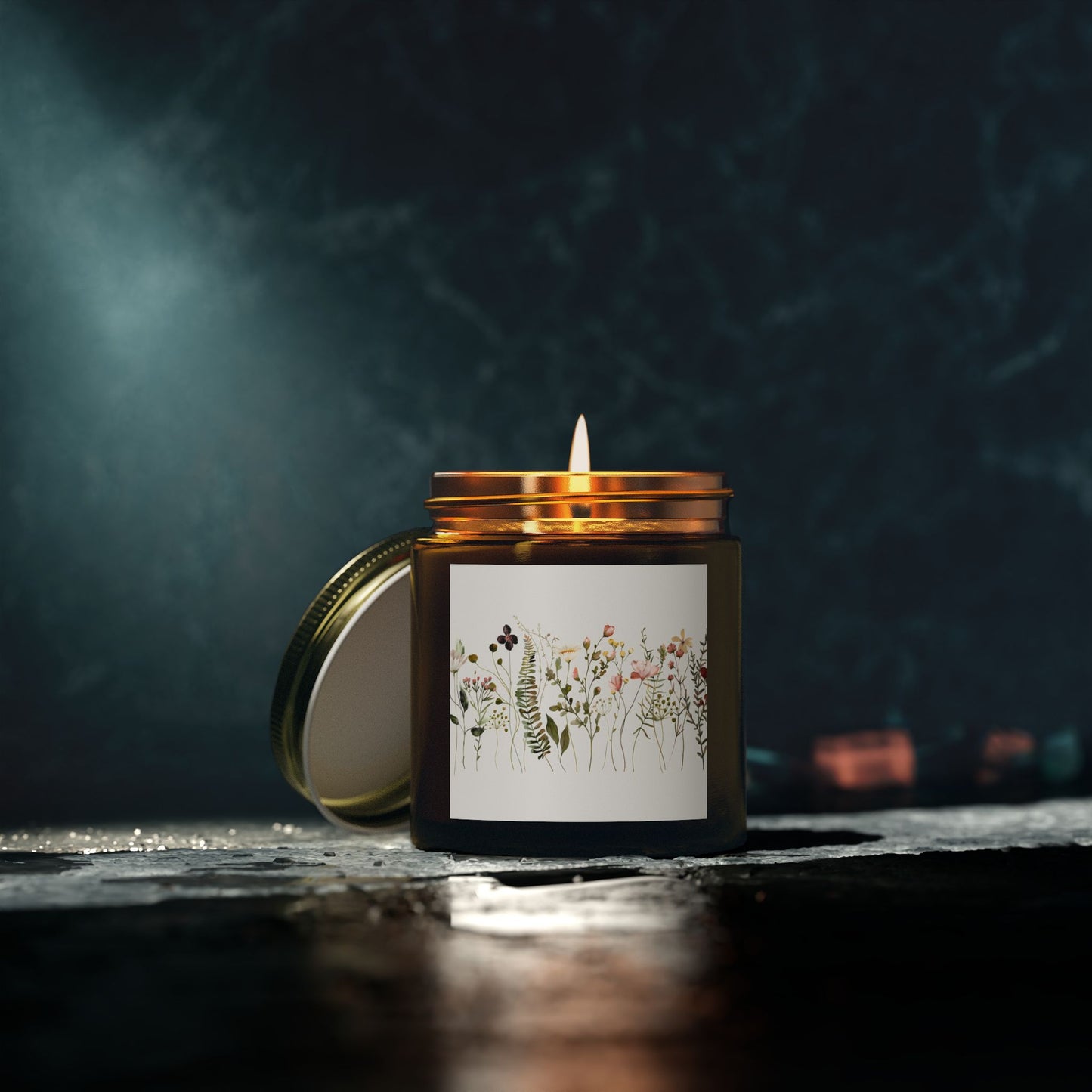 Scented Candles, Coconut Apricot Wax (4oz, 9oz) Wildflowers
