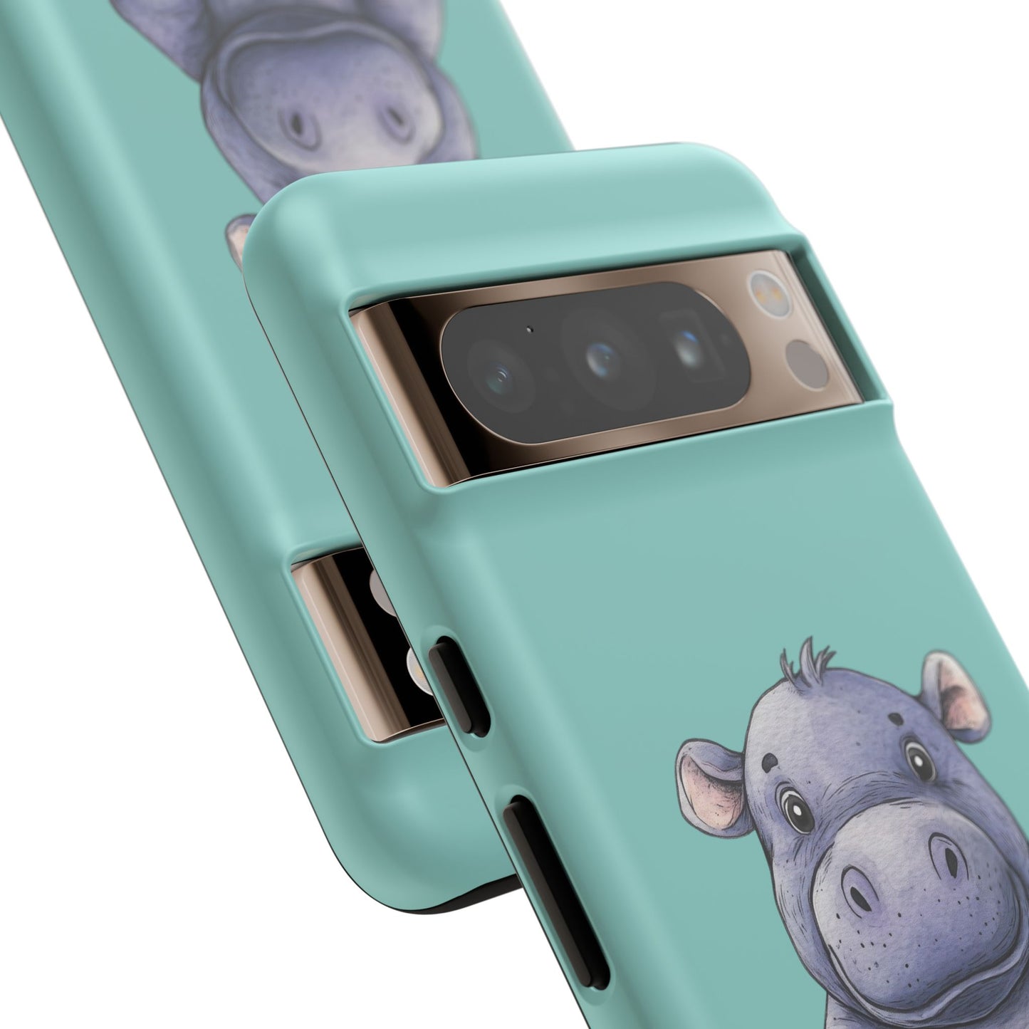 Cute Hippo Phone Case, Tough Phone Cover, Fun Animal Case, Gift for Kids, Cute Decor, Birthday Present