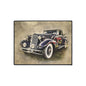 Vintage Classic Car Floor Mat — Retro Antique Auto Garage Rug
