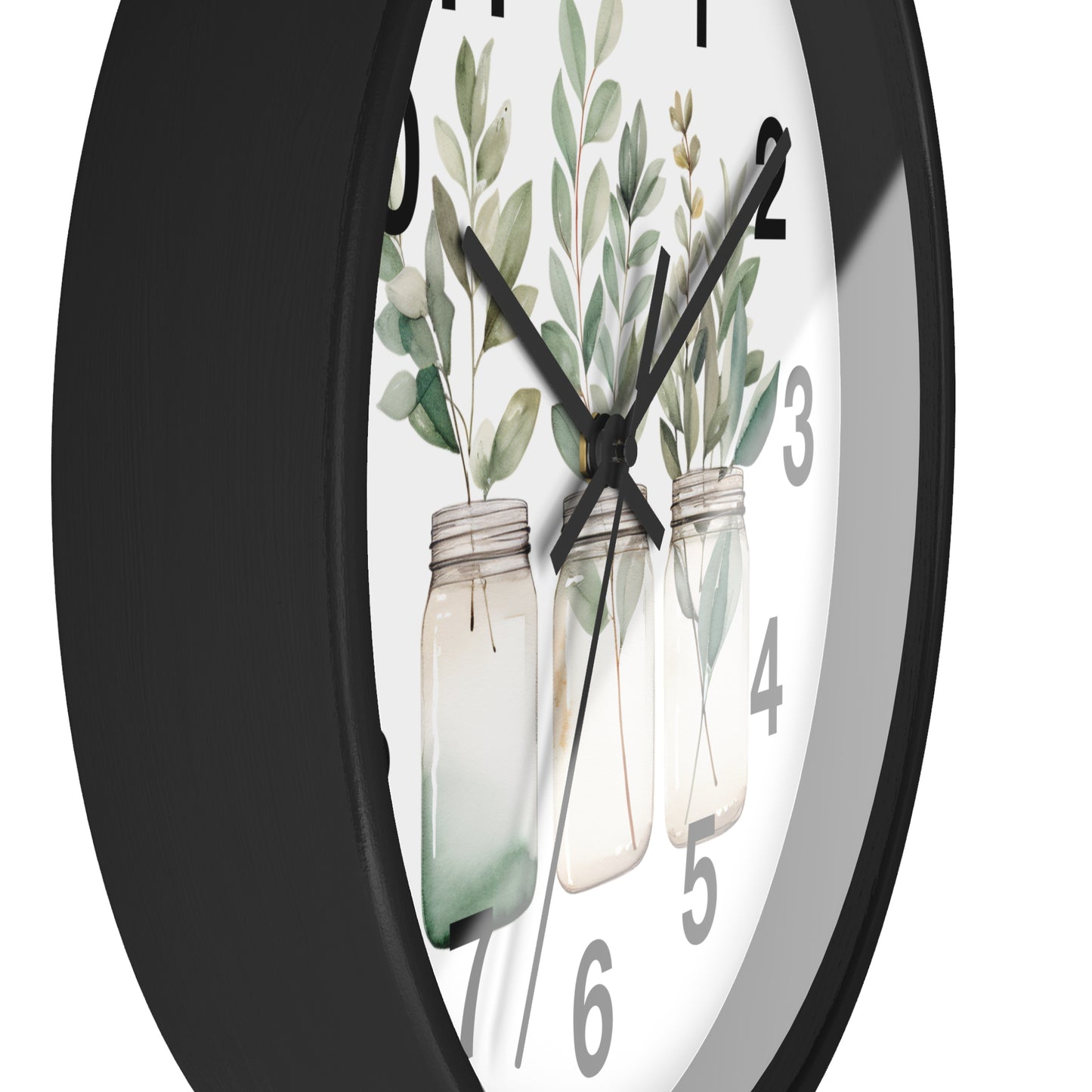 Botanical Wall Clock - Home Decor, Gift for Plant Lovers, Modern Art, Housewarming, Eco-Friendly Design