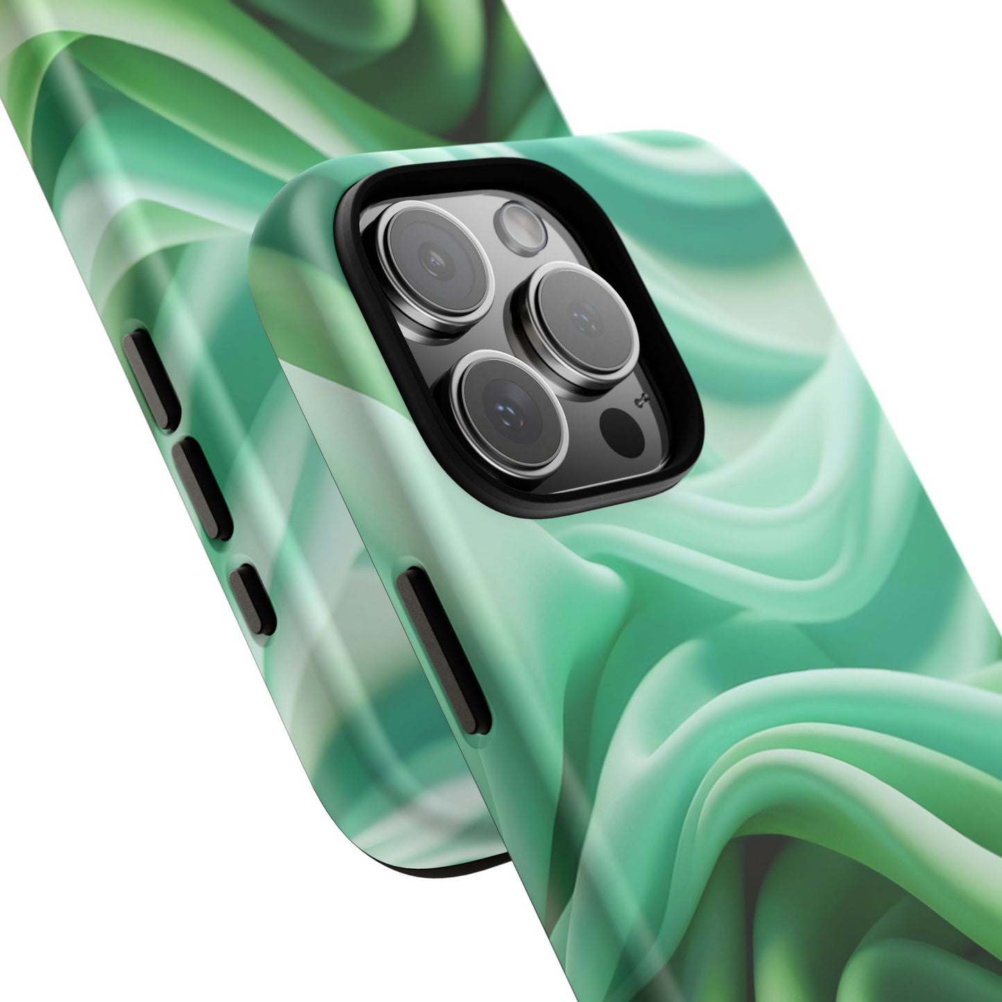 Stylish Phone Case, Tough Case, Green Abstract Design, Cell Phone Cover, Unique Gift, Trendy Accessory