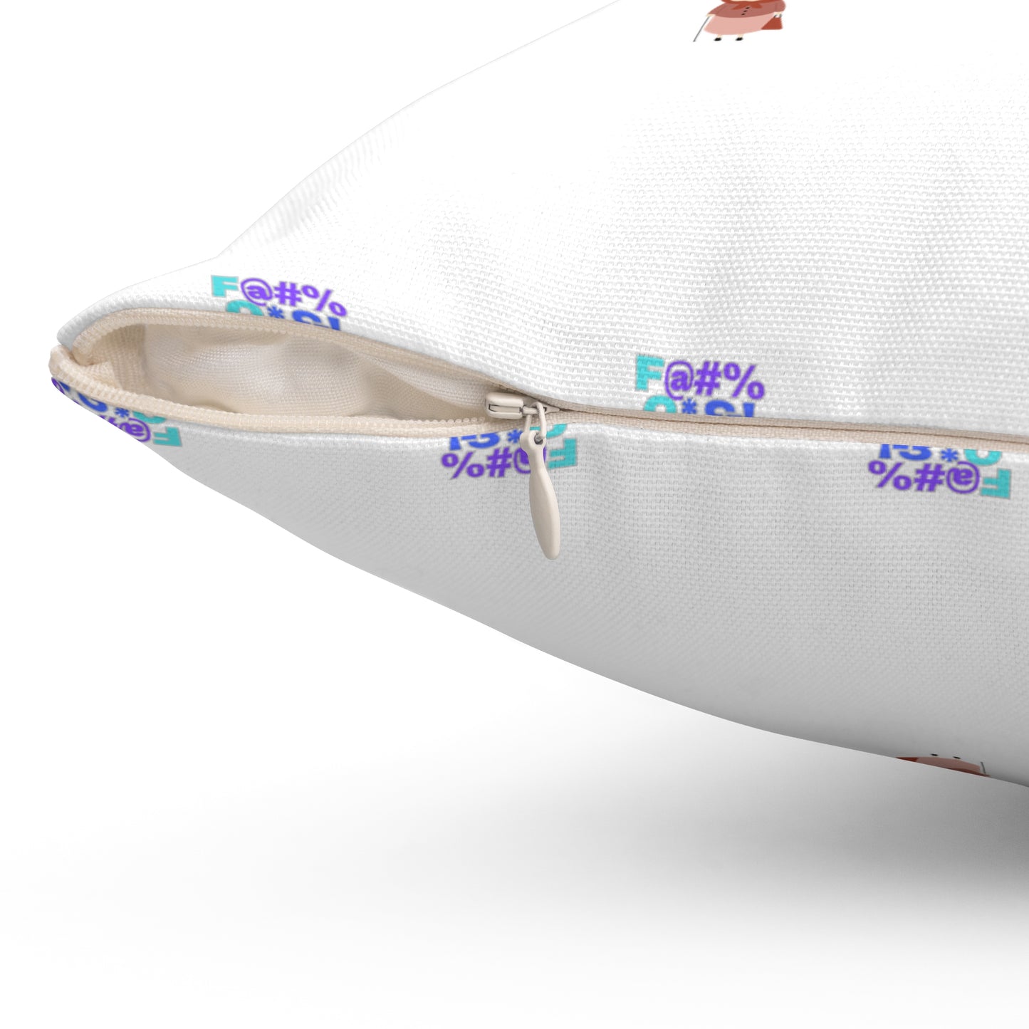 Whimsical Spun Polyester Square Pillow | Cozy Home Decor, Cute Gift, Playful Cushion, Fun Pillow for Kids, Throw Pillow
