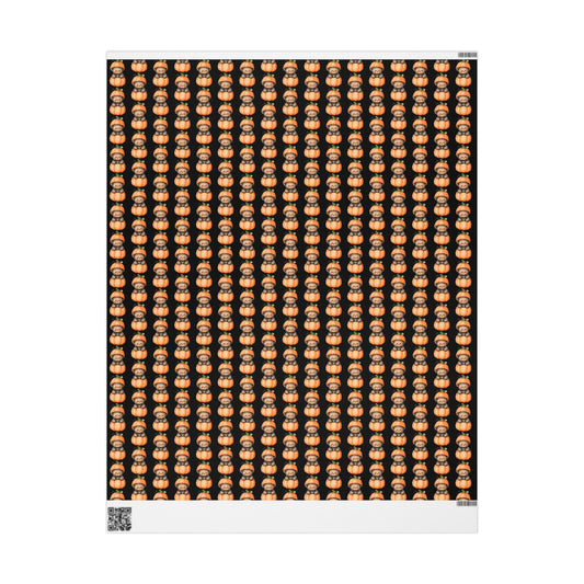 Halloween Pumpkin Wrapping Paper, Fall Gift Wrap, Spooky Decor, Autumn Celebration, Trick or Treat Packaging