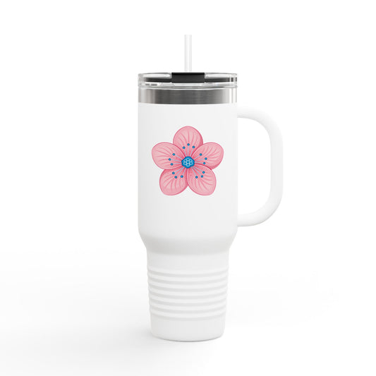 Charming Floral Insulated Travel Mug | 40oz Coffee Cup, Personalized Gift, Summer Hydration, Eco-Friendly Drinkware, Perfect for Road Trips