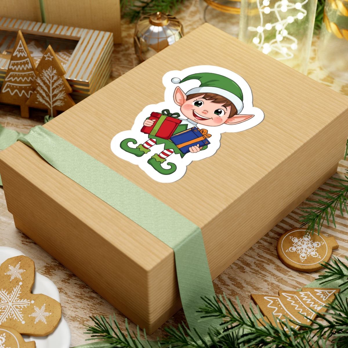 Whimsical Elf Stickers - Perfect for Christmas Decor, Gift Wrapping, Scrapbooking, Holiday Cards, Kid-Friendly Crafts