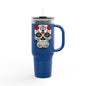 Colorful Sugar Skull Insulated Travel Mug, 40oz, Perfect for Road Trips, Gifts