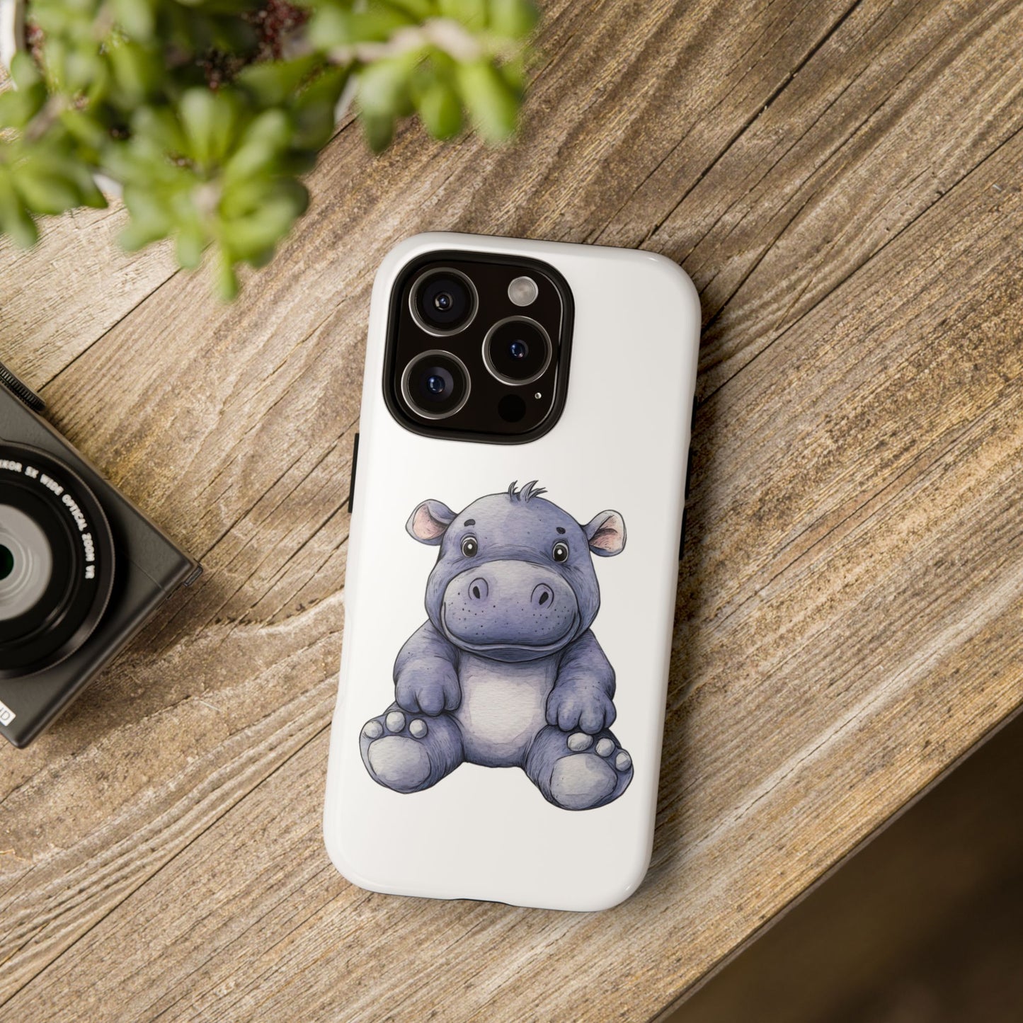Cute Hippo Phone Case, Unique Tough Cases, Animal Lover Gift, Cute Animal Design, Baby Animal Phone Accessory
