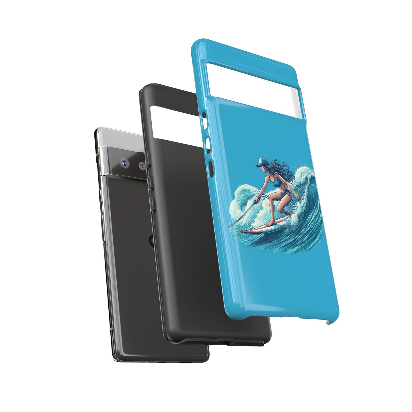 Surfing Phone Case, Coastal Vibes Phone Cover, Tough Cases for Beach Lovers, Ocean Art Phone Accessories, Summer Gift Idea
