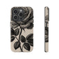 Black Rose Phone Case, Tough Cases with Floral Design, Elegant Tech Accessory, Gift for Flower Lovers, Stylish Protection