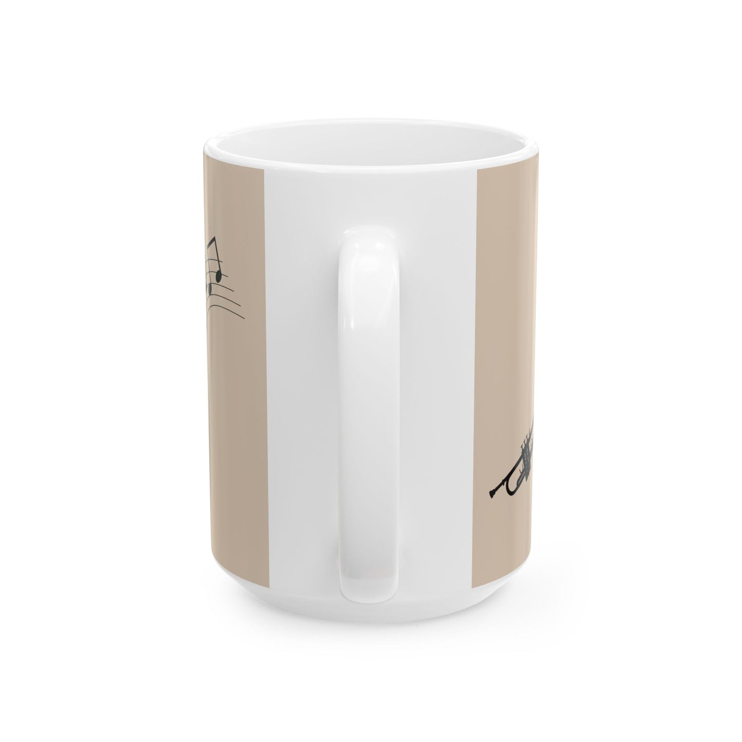 Trumpet Notes Ceramic Mug — Musical Instrument Coffee Cup (11oz/15oz)
