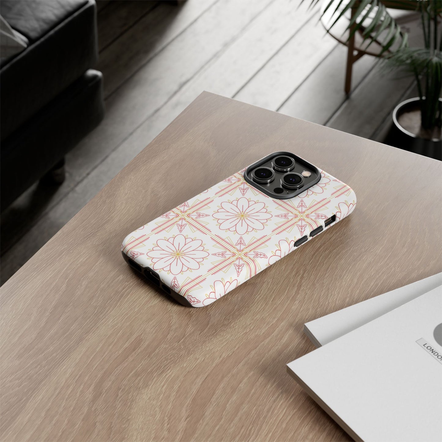 Floral Pattern Phone Case - Stylish Tough Case, Flower Design, Cute Mobile Cover, Phone Accessory, Gift for Her, Spring Style