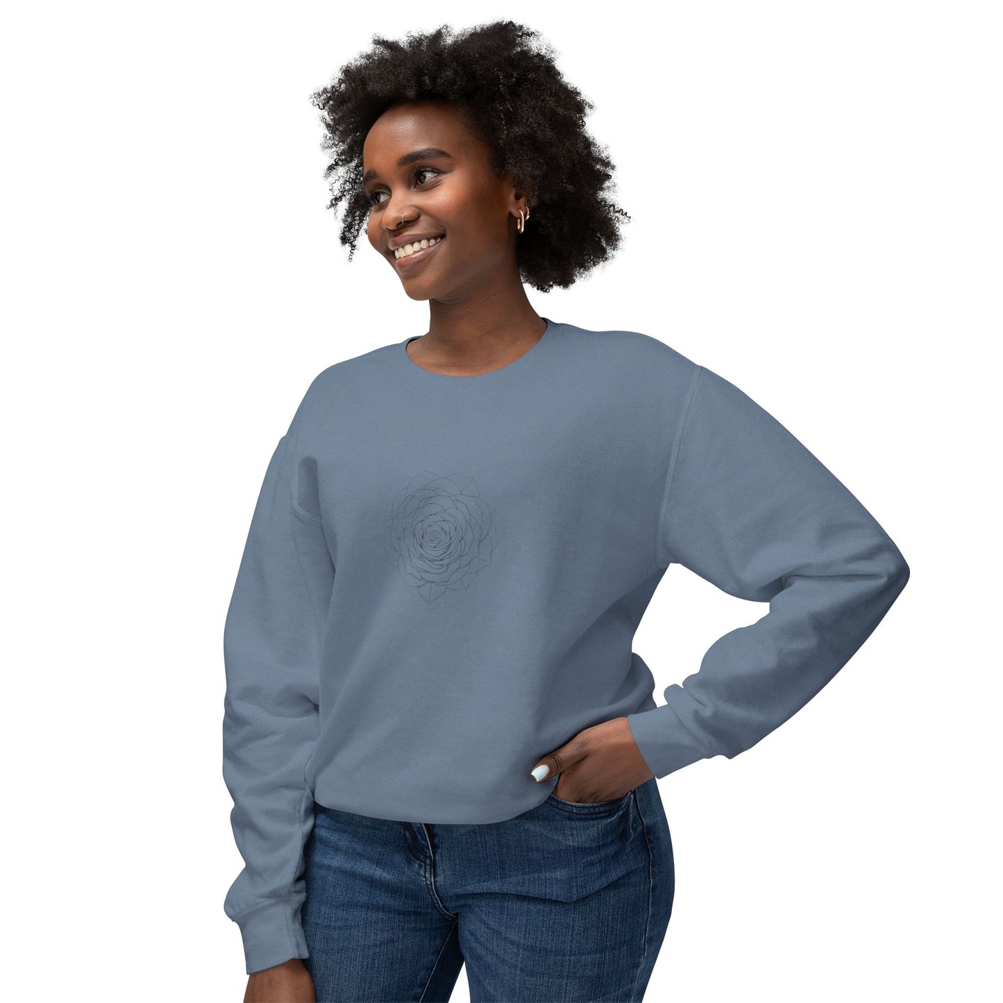 Minimalist Floral Crewneck Sweatshirt, Cozy Unisex Pullover, Casual Spring Apparel, Perfect Gift for Her, Everyday Comfort