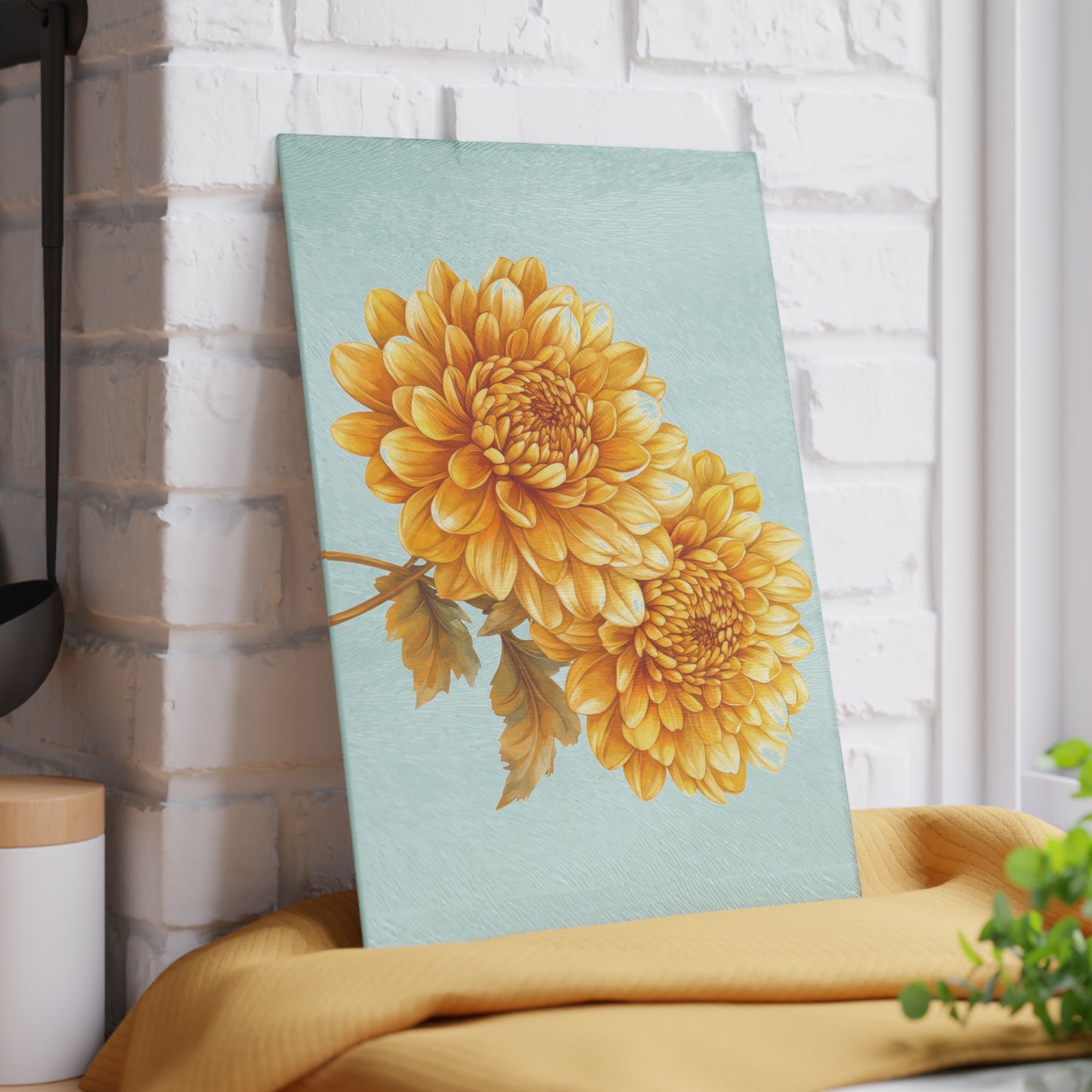 Floral Glass Cutting Board, Elegant Kitchen Decor, Gift for Chefs, Floral Home Accent, Cooking Accessory, Spring Decor