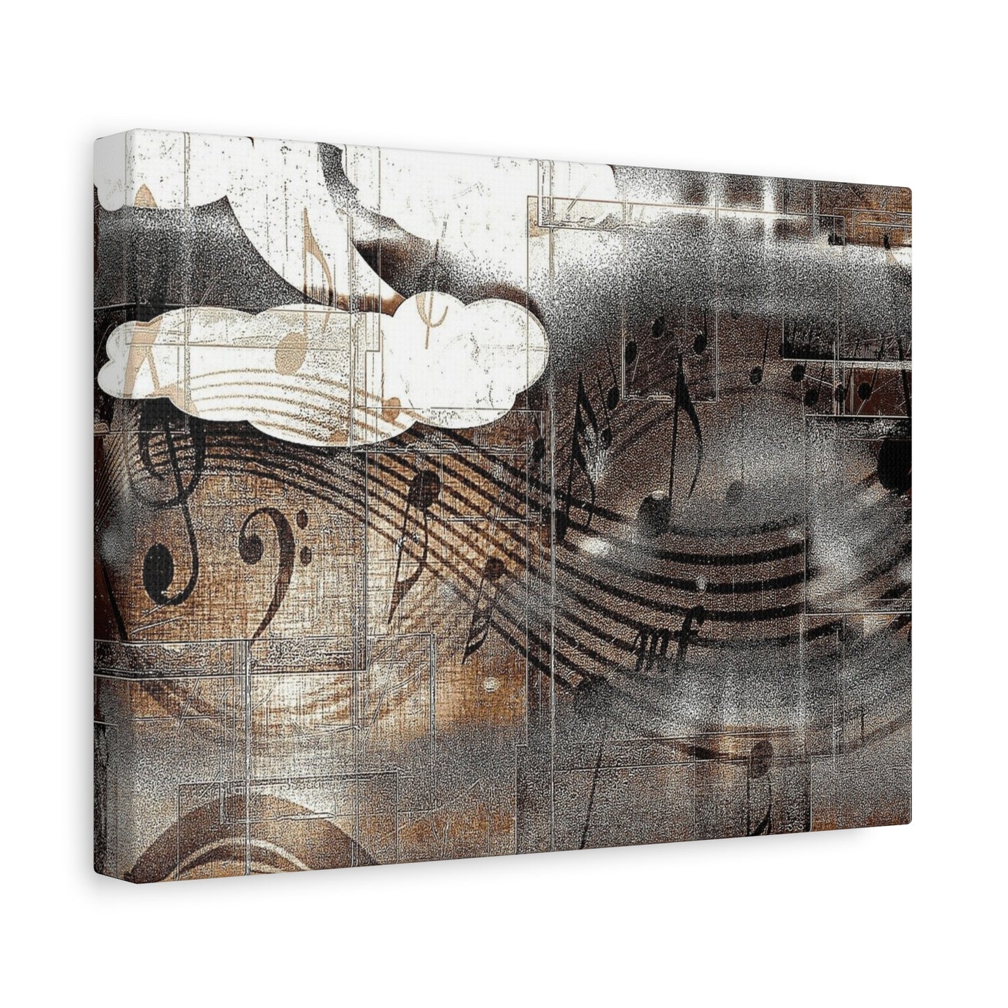 Abstract Musical Notes Matte Stretched Canvas Art (1.25")