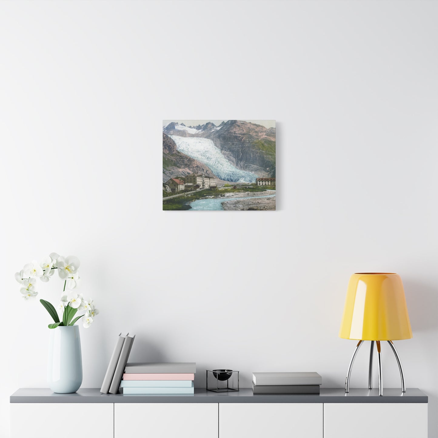 Glacier Village Matte Canvas Print
