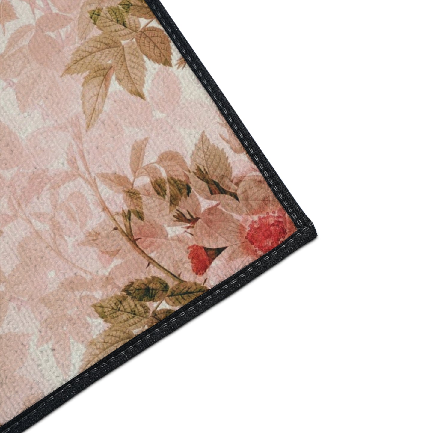 Floral Vintage Heavy-Duty Floor Mat — Pink Rose Garden Rug