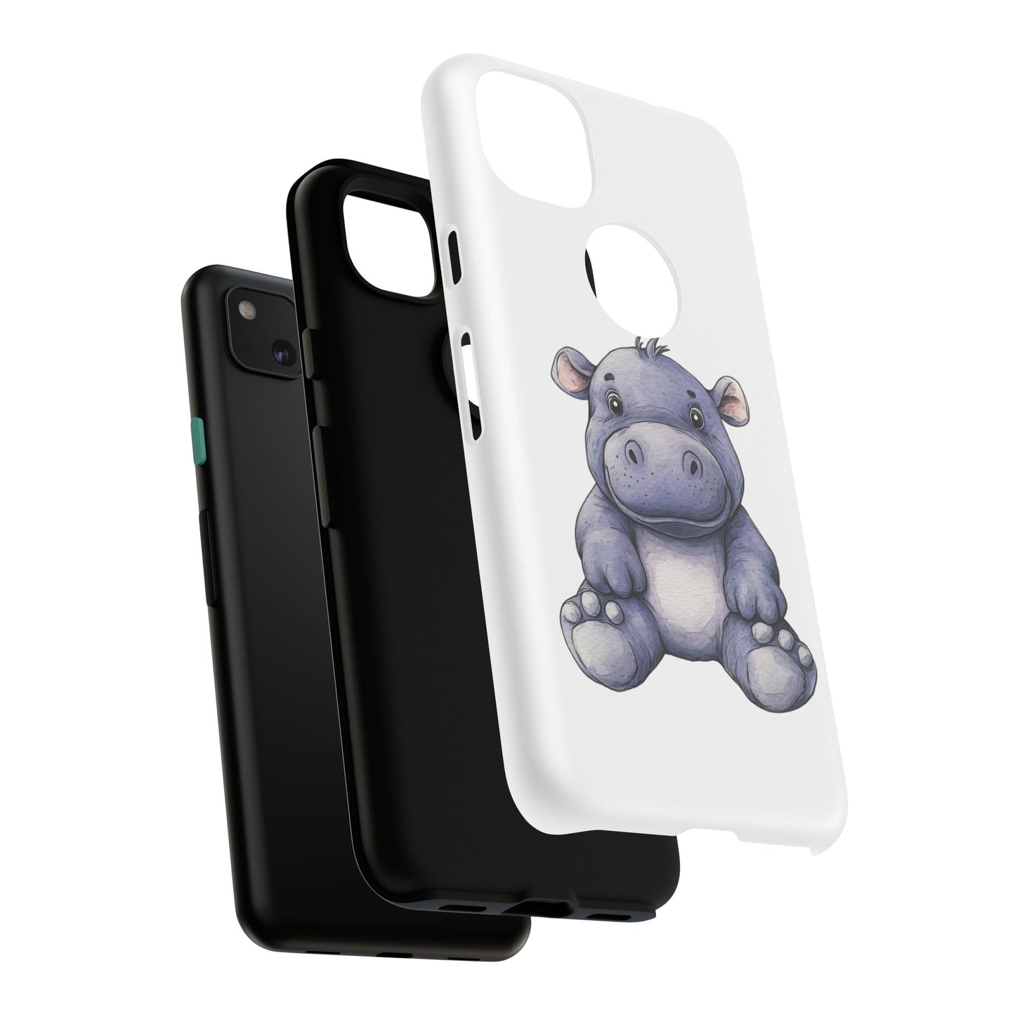 Cute Hippo Phone Case, Unique Tough Cases, Animal Lover Gift, Cute Animal Design, Baby Animal Phone Accessory