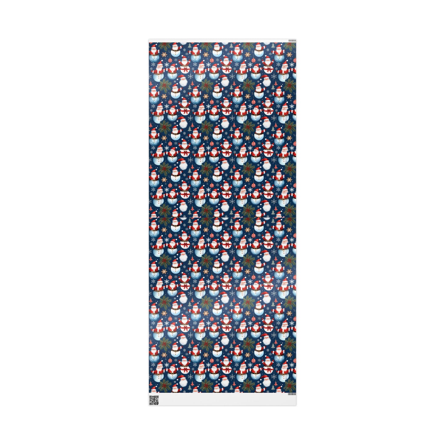 Christmas Snowman & Santa Wrapping Paper Roll — Festive Holiday Gift Wrap