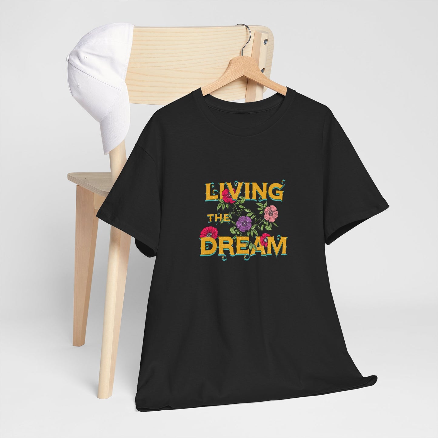 Living the Dream Floral Tee, Unisex Cotton T-Shirt, Inspirational Gift, Casual Everyday Wear, Flower Graphic Shirt, Summer Wardrobe [...]