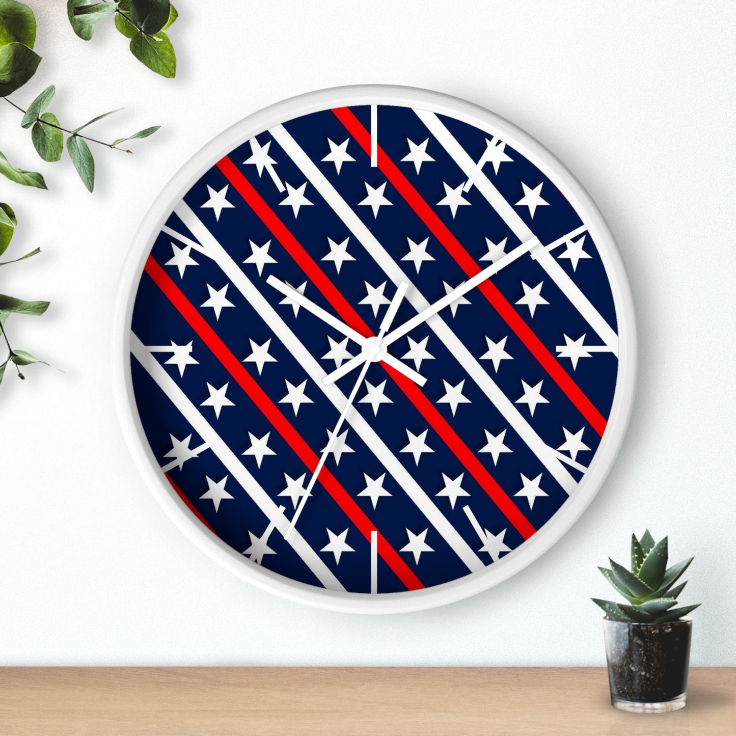 Wall Clock Red white and blue