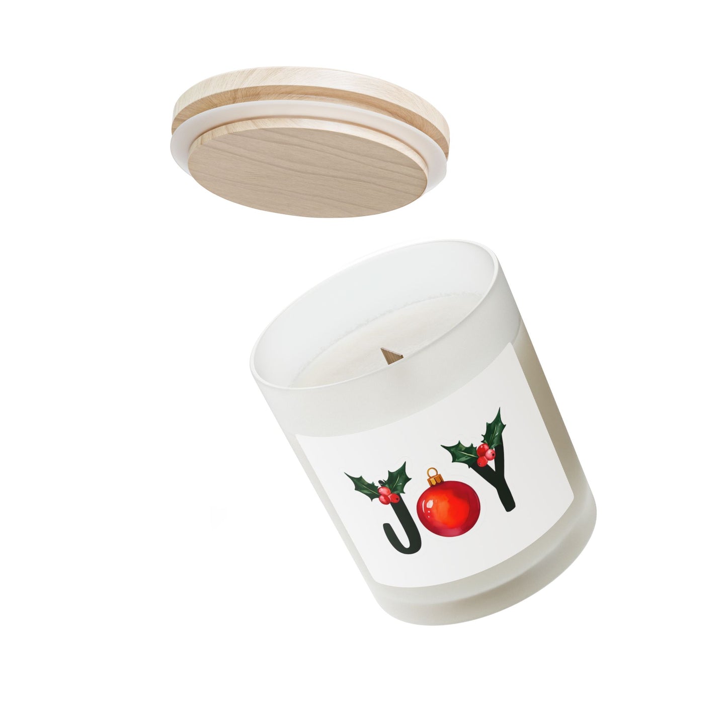 Joyful Holiday Candle - 11oz Frosted Glass Christmas Candle
