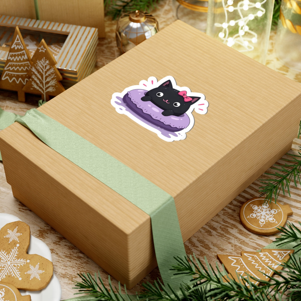 Cute Cat Kiss-Cut Stickers | Adorable Cat Decal for Laptops, Water Bottles, Scrapbooking, Gifts, Party Favors