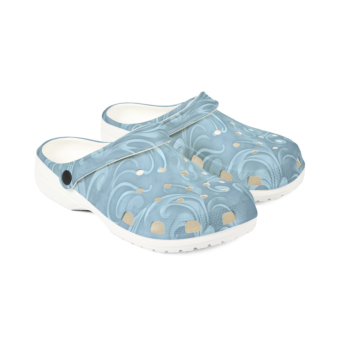 Blue Swirl EVA Foam Clogs — Comfortable Water-Friendly Slip-On Shoes