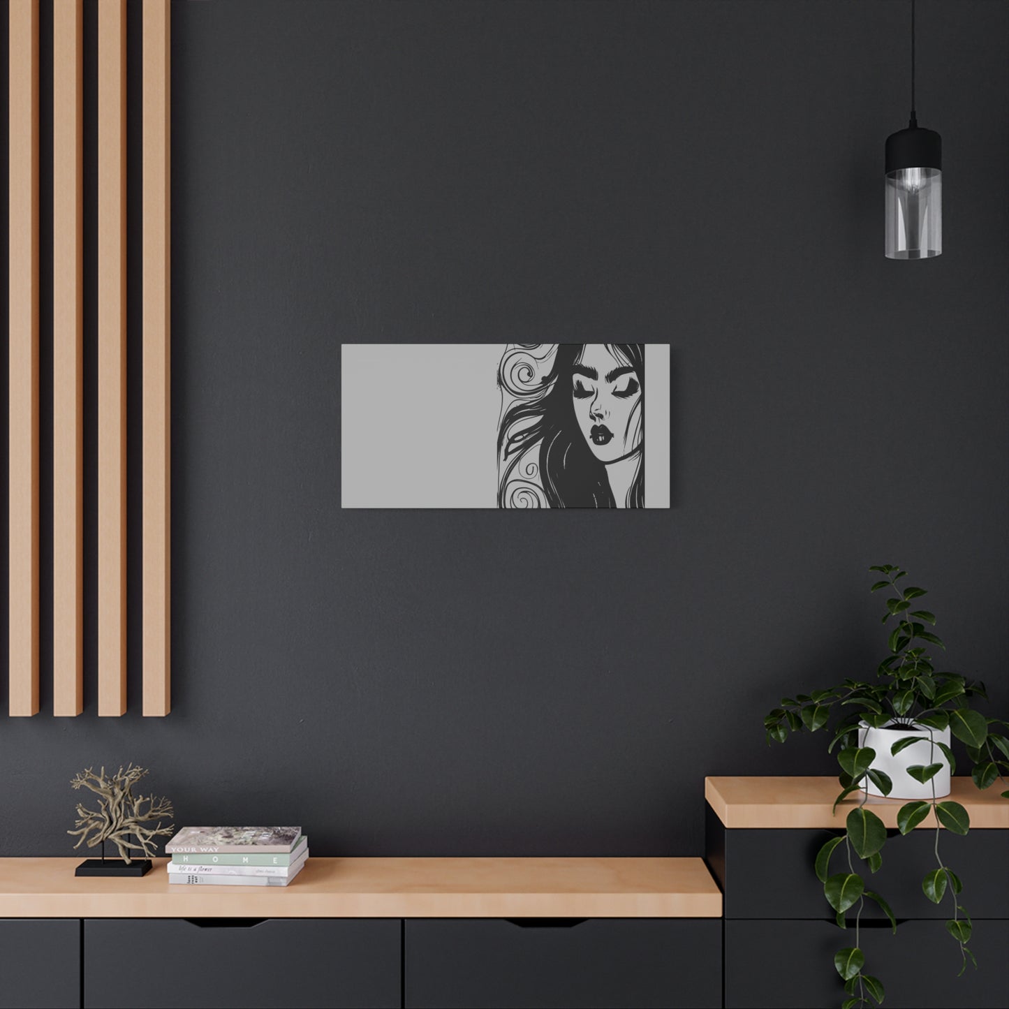 Gothic Woman Portrait Canvas Art — Matte Stretched Wall Decor