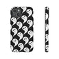 Ghost Pattern Phone Case, Cute Ghost Cell Phone Cover, Halloween Accessory, Spooky Gift, Black and White Phone Case