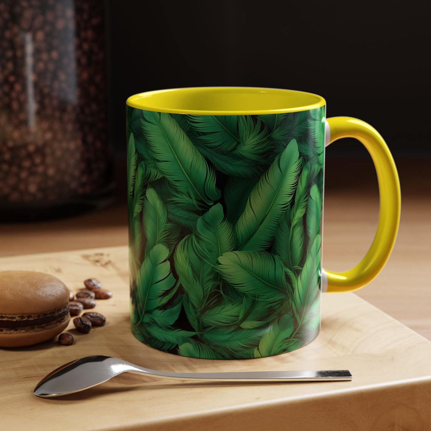 Tropical Leaf Coffee Mug - Green Botanical Drinkware, Ideal Gift for Nature Lovers, Home Decor, Tropical Theme, Eco-Friendly Beverage